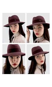 Maison Michel Virginie Fedora Hat Vintage Burgundy Nyc Retro Maison Michel Accessoires Michel