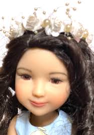 Flowers Headband/crown With White Roses for 15 Inches Ruby Red/ Wellie  Wisher/ 18 American Girl/ Doll Headband