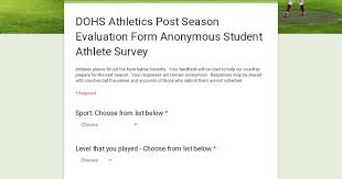 Evaluate players quickly and objectively with the softball tryout form mobile app from gocanvas. Dohs Athletics Post Season Evaluation Form Anonymous Student Athlete Survey