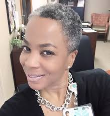 This look is easy to get with a not quite gray hair with pastel overtones is very popular at the moment. Natural Grey Hair Natural Hair Styles Natural Hair Styles For Black Women Short Hair Styles