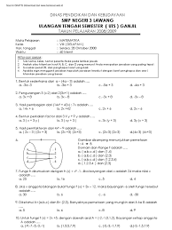 Soal Uas Matematika Kelas 8 Semester 1 Tahun 2019