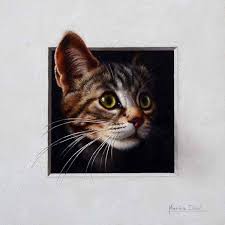Marina Dieul Fauna Show Abend Gallery Cat Art Illustration Cat Art Hyper Realistic Paintings