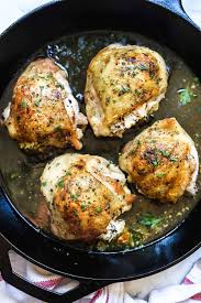 Stuffed Chicken Thighs With Spinach And Goat Cheese Is The Best 30 Minute Cast Iron Chicke Chicken Thigh Recipes Cast Iron Chicken Recipes Goat Cheese Recipes