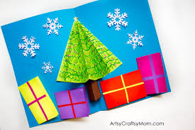 How to make a easy christmas card. Easy 3d Christmas Tree Pop Up Card Artsy Craftsy Mom
