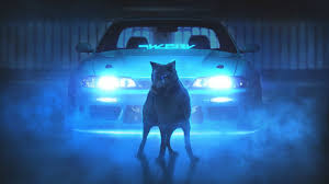 She wolf galaxy wallpaper #androidwallpaper #. Wallpaper Wolf Car Neon Light Smoke Hd Picture Image