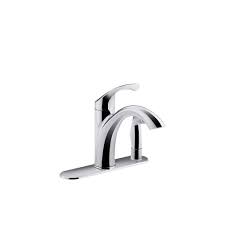 In this article we will be looking at the top three hole faucet. Kohler Mistos 3 Hole Kitchen Faucet With 10 Inch Swing Spout And Sidespray In Chrome The Home Depot Canada