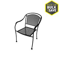 Garden Treasures Davenport Black Stackable Metal Stationary Dining Chair S With Mesh Seat Lowes Com Outdoor Chairs Metal Patio Chairs Steel Dining Chair