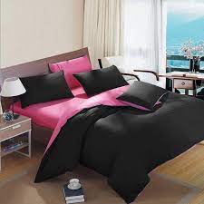 This makes an excellent gift for mothers and brides to be. Black And Hot Pink Pure Colored Modern Chic Simply Reversible 100 Cotton Full Queen King Size Bedding Sets Enjoybedding Com