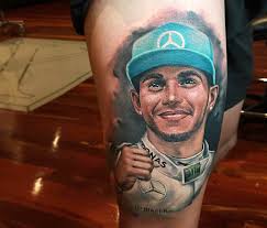 In 2018, f1 driver lewis hamilton spoke to gq about the meaning behind the many lewis hamilton tattoos he even added a few more to his tattoo collection. Lewis Hamilton Tattoo Portrait By Benjamin Laukis No 798