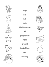 Printable christmas worksheets for kids. Christmas Vocabulary For Kids Learning English Printable Resources