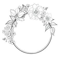 Wreath Coloring Page Free Colouring Pages Floral Border Wreath Drawing Drawing Borders Flower Drawing