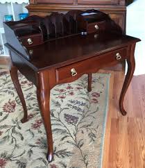 Bombay Company Mahogany Wood Queen Anne Leg Secretary Writing Desk 3 Drawer Affilink Desk Writingtable Deskset Mahogany Wood Wood Writing Desk Writing Desk