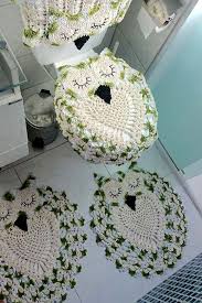 Croche Verde E Branco No Jogo De Banheiro Coruja Jogos De Banheiro Jogos De Banheiro Croche Croche Para Banheiro