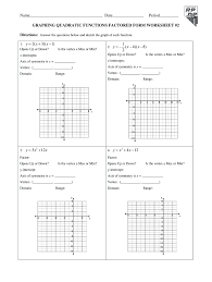 Some of the worksheets for this concept are vertex form of parabolas, graphing parabolas given the vertex form of the equation, infinite algebra 2, unit 2 2 writing and graphing quadratics work, graphing. Graphing Quadratic Functions Factored Form Worksheet 2 Answer Key Fill Online Printable Fillable Blank Pdffiller