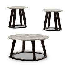Best choice products set of 2 decorative nesting round patterned accent side coffee end table nightstands. 3pc Ives Solid Wood Coffee Table Set Gray Homes Inside Out Target