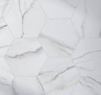 MOLOVO Elegance White Hexagon 8.9 in. x 7.7 in. Matte Porcelain Tile Sample  CA-WHH8B-S