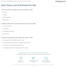 9+ utah trivia questions with answers. Utah S History Quiz Worksheet For Kids Study Com