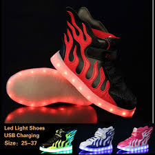 Children Led Light Up Sneakers For Kids Usb Charging Sole Luminous Led Shoes Girls Boys Light Flats With Wings Size25 37 Wish