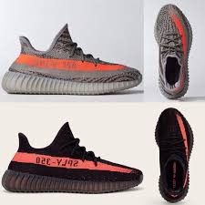Beluga V Red Yeezy Boost 350 V2 Differences Text On Right Foot Is Mirrored Stripe Goes From Behind The Heel S Sneakers Fashion Cute Shoes Trending Sneakers