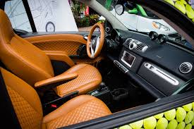 This Quilted Leather Interior On The Brabus Smart Was A Grand Slam At The Usopen Smartcar Smart Car Car Interior Mercedes Benz