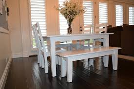 kitchen table bench white  icmt set