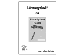 Losungsheft Zur Hausaufgabenrakete Millionen Rechenrakete