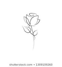 Rose One Line Images Stock Photos Vectors Small Rose Tattoo One Line Tattoo Line Tattoos