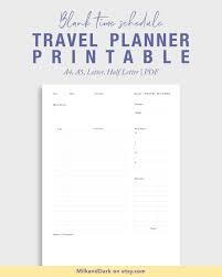 Printable Daily Travel Planner Timed Schedule Daily Travel Etsy Travel Planner Time Schedule To Do List