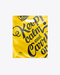 Download White Patch Handle Plastic Carrier Bag In Bag Sack Mockups On Yellow Images Object Mockups