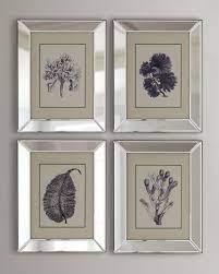 4 Piece Blue Coral Print Set Coral Print Decor Floral Wall Art