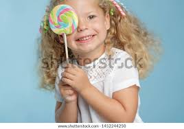 Child Candy Little Girl Holding Candy Stock Photo 1452244250