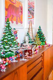 Ceramic Christmas Tree Sideboard Display Retro Christmas Decorations Retro Christmas Ceramic Christmas Trees