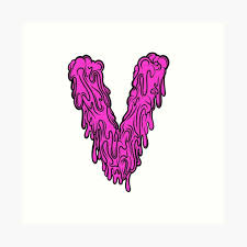 Vector illustration of elegant capital letter v. Letter V Art Prints Redbubble