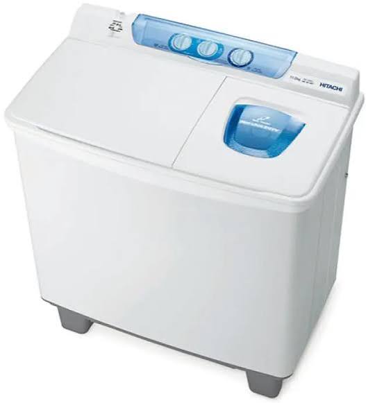 Hitachi 10.5Kg Twin Tub Washing Machine Semi Automatic White Model PS1100KJ3CGXWH | 1 Year Full Warranty