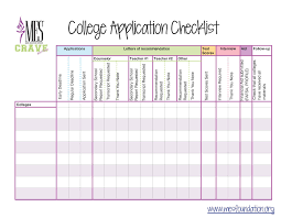 college application checklist a way to help you track your