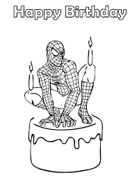 Spiderman Birthday Cake Coloring Page Happy Birthday Coloring Pages Birthday Coloring Pages Spiderman Coloring