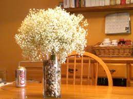 80 Bucks For 100 Stems At Costco Thats Crazy Cheap And There So Full When You Bunch Them Ti Babys Breath Centerpiece Babys Breath Table Flower Arrangements