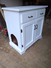 Upgraded Thrift Store Cabinet Cleverly Hides Cat S Litter Box Litter Box Furniture Cat Litter Box Cat Litter