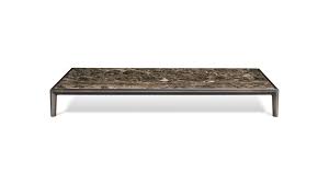 Solid natural edge petrified wood slice, plated stainless steel. Milo Coffee Table Ghidini 1961