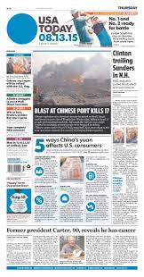 Usa Today Today S Front Pages Newseum Newseum Today Page Online
