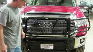 Uprights are finished and protected with extra wide rubber that is 1/8 thick and 2 3/4 wide resulting in a solid clean look. Frontier Grille Guard 2014 16 Toyota Tundra Installation Youtube