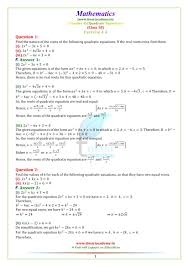 Ncert Solutions For Class 10 Maths Chapter 4 Exercise 4 4 Quadratic Eq