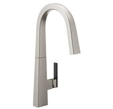 Apart from the easy installation process, it is quite easy to operate and maneuver most of the sink faucets that moen is offering comes in similar body design. Moen S75005srs Spot Resist Stainless Nio 1 5 Gpm Deck Mounted Pull Down Kitchen Faucet With Power Clean Duralock Duralast And Reflex Technology Faucet Com