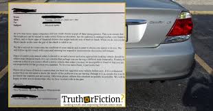 When i bought it, i was told that the anti theft system did not work; We Have Noticed The Condition Of Your Vehicle Viral Human Resources Letter Truth Or Fiction