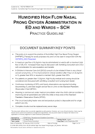 Place standard nasal cannula (at 15 l/min oxygen) prior to placement of the preoxygenation device if apnoeic oxygenation will be used once the patient is sedated (also serves as. Humidified High Flow Nasal Prong Oxygen Administration In Ed And Manualzz