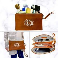 Monogrammed Wristlet Wallet Personalized Wristlet Wallet Etsy