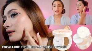FOCALLURE CUSHION DAN LOOSE POWDER/BEDAK FOCALLURE, REVIEW DAN TEST  KETAHANAN, REKOMENDASI???