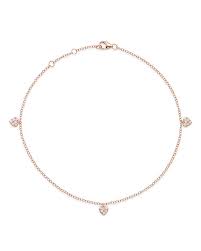 Bloomingdale's diamond bezel ankle bracelet in 14k rose gold, 0.20 ct. Bloomingdale S Diamond Heart Ankle Bracelet In 14k Rose Gold 0 15 Ct T W 100 Exclusive Bloomingdale S