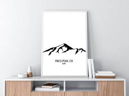 Pikes peak is one of colorado's 58 fourteeners, or mountains that are taller than 14,000 above sea level. Pikes Peak Colorado Poster Print With Elevation Mountain Colorado Posters Pikes Peak Colorado Mountain Art Print