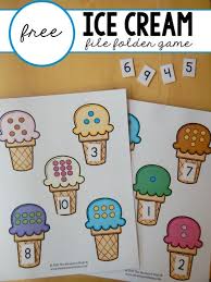 Free File Folder Game For Preschoolers Ice Cream Count Match 1 10 The Measured Mom Folder Games Preschool Games Preschool Activities